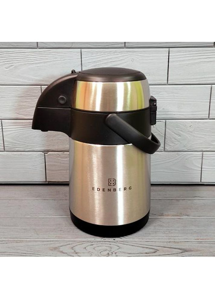 Термос вакуумный питьевой 2.5 л с помповым насосом из нержавеющей стали EB-3515 Edenberg (360654575)