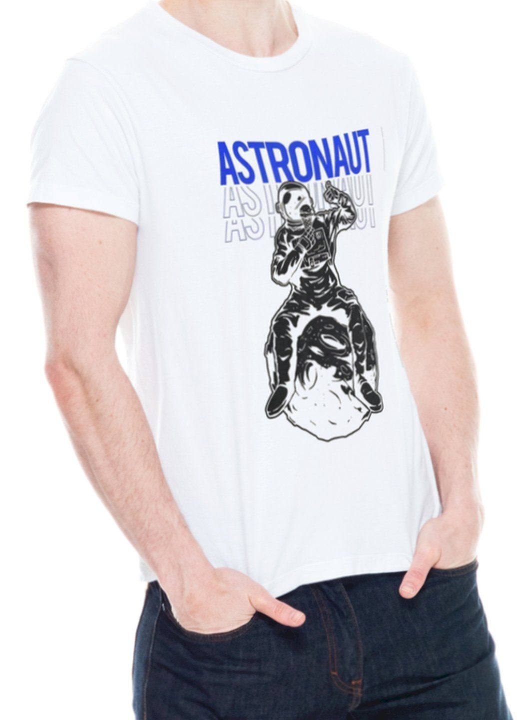Белая футболка мужская белая "astronaut" Trace of Space