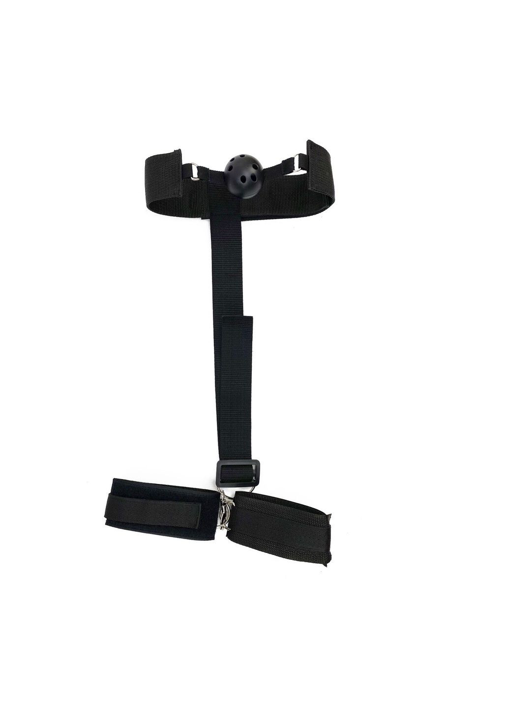 Кляп з пластиковою кулею і наручниками чорний Art of Sex (297573487)