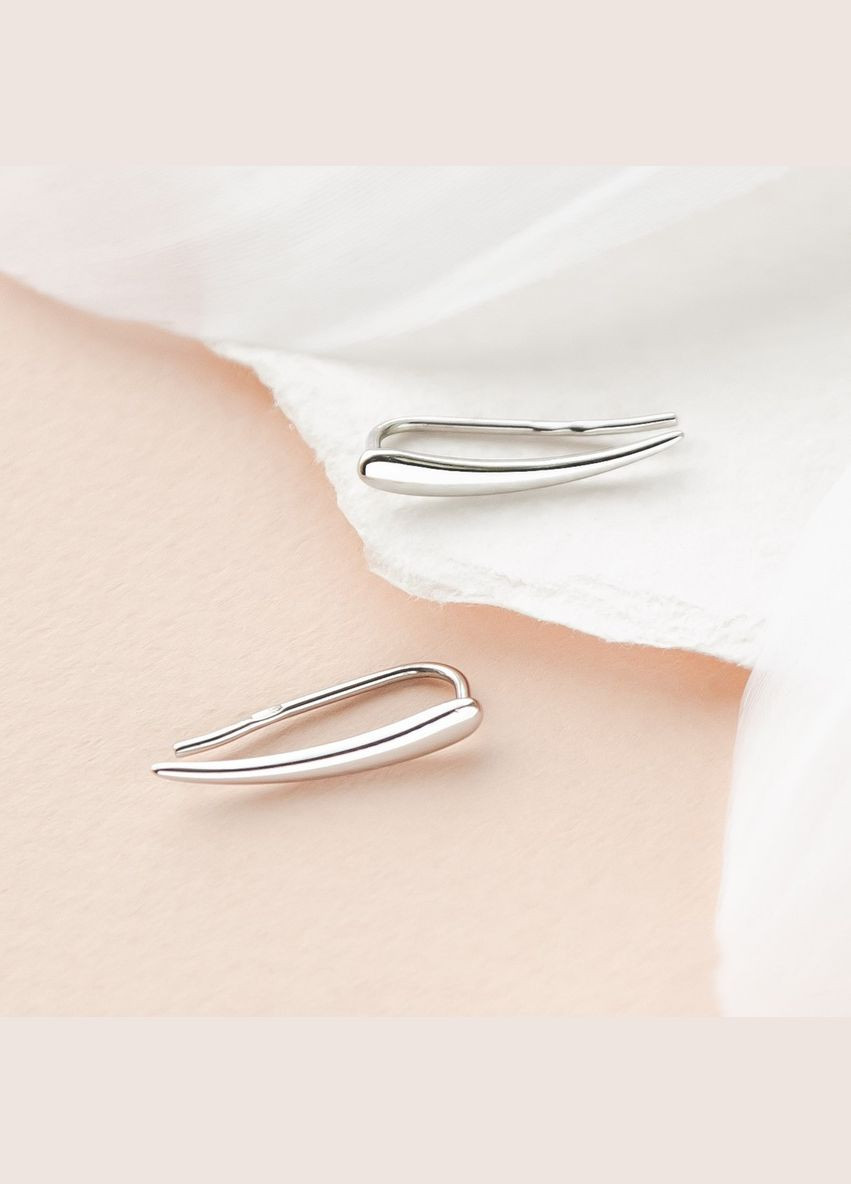 Срібні сережки кафи легкі Пелюстки без камінців No Brand (333705884)