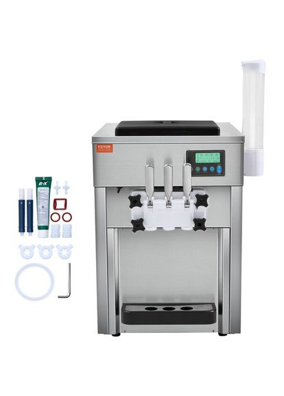 Коммерческая мороженая BQL-7220T, 1800 Вт, 2 x 1,8 л, предварительное охлаждение Vevor (351505660)