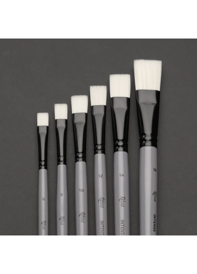 Кисть синтетика плоская INTENSE 1668F №00 длинная ручка ROSA Роса (362578931)