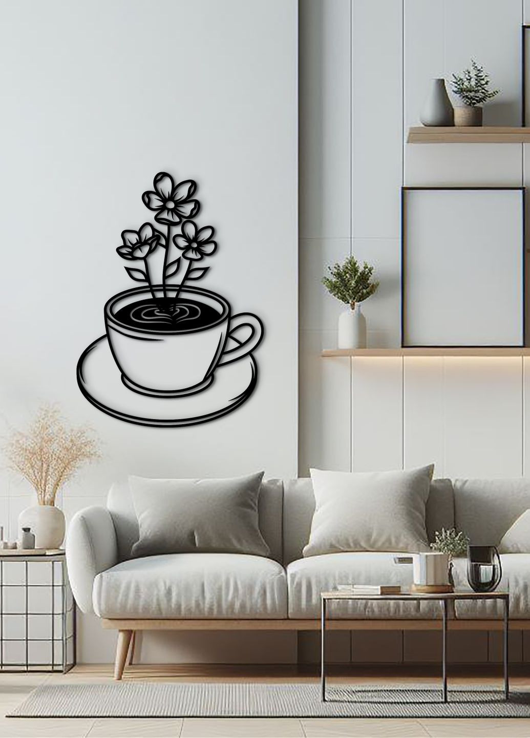 Современная картина на кухню, декоративное панно из дерева "Ромашковый чай", стиль лофт 30х23 см Woodyard (292013754)