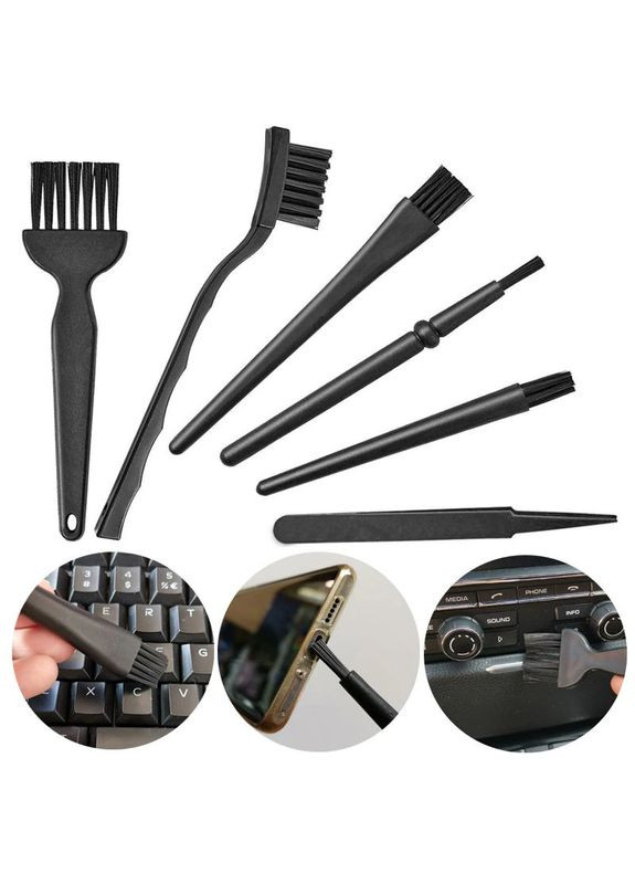 Универсальный набор качественных кистей для чистки электроники и клавиатуры Local House 6 в 1 (AH0060) No Brand (317252691)