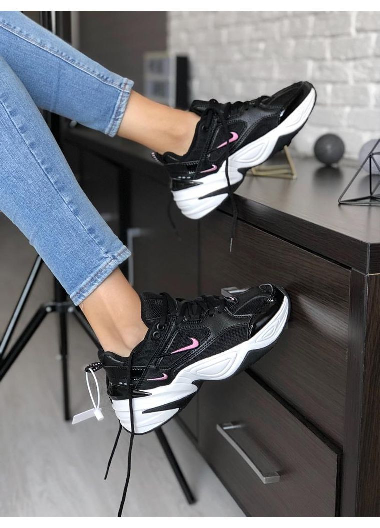 КРОСІВКИ ЖІНОЧІ NIKE M2K TEKNO BLACK WHITE «PINK LOGO» НАЙК М2К ТЕКНО No Brand рожеві демісезони (368858064)