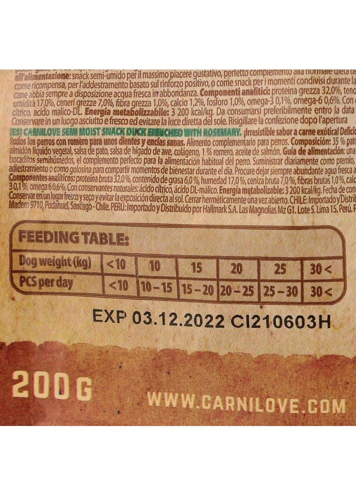 Ласощі Dog Semi Moist Snack Duck with Rosemary для собак для здорових зубів і ясен з качкою та розмарином 200 г Carnilove (355253523)