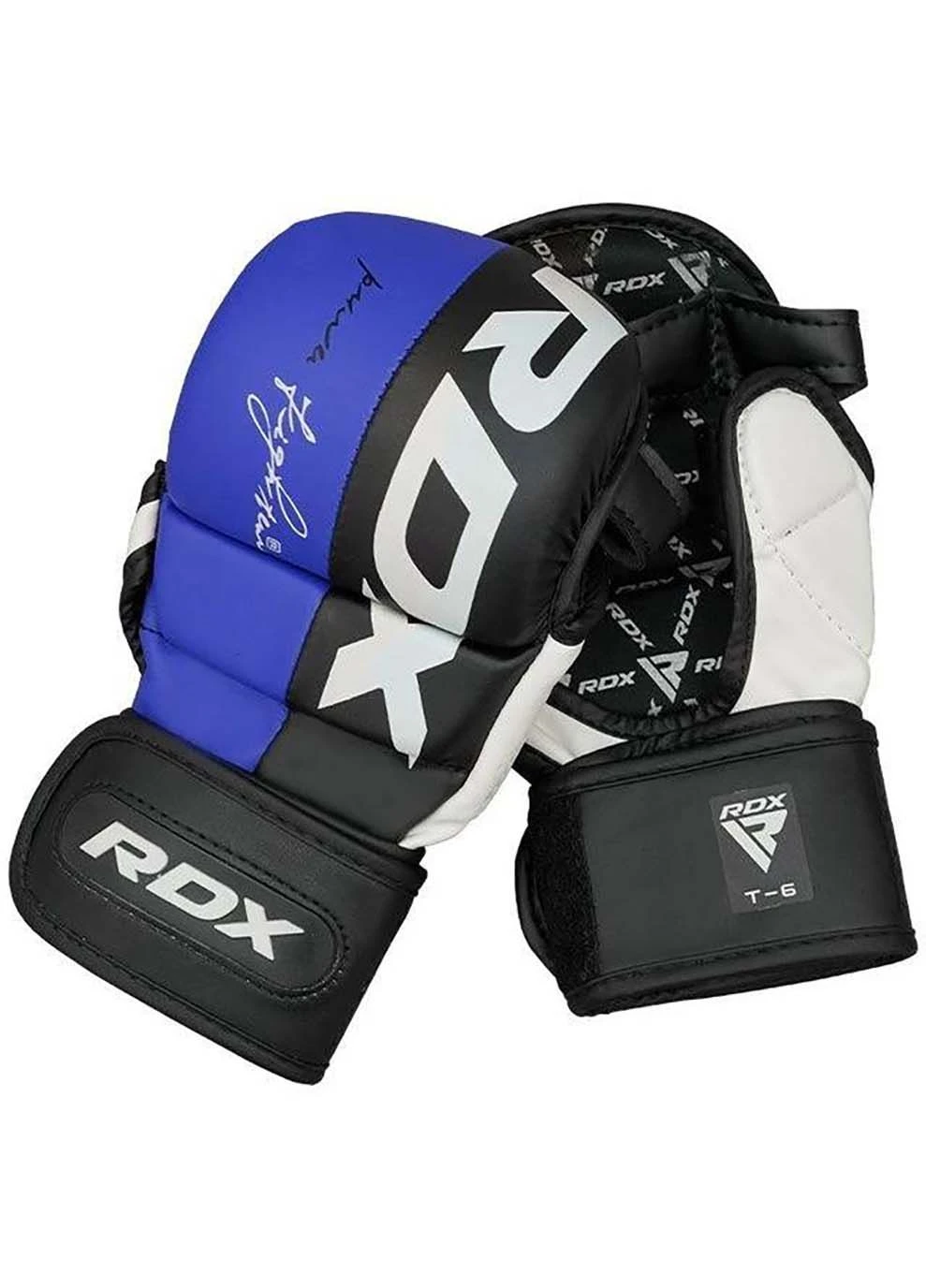 Рукавички для MMA GRAPPLING GLOVES REX T6 PLUS Чорний, Синій, Білий RDX (395617781)
