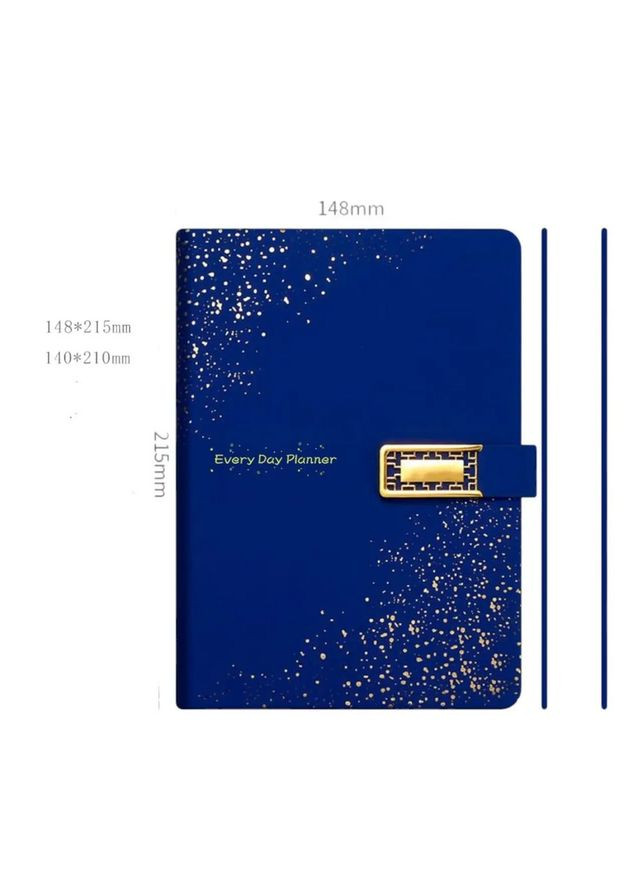Блокнот Щоденник із магнітним замком синій 212*148мм Every Day Planner No Brand 6416 (329882433)