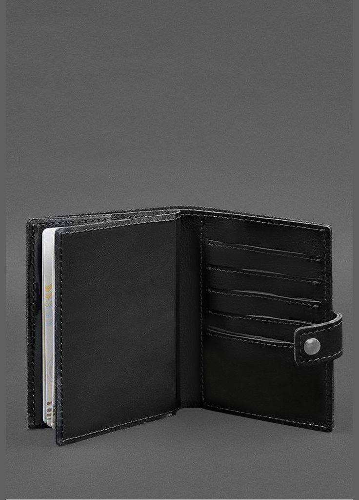 Кожаная обложка-портмоне на паспорт с гербом Украины 25.0 Черная Crazy Horse (A-028260) BlankNote (328961509)