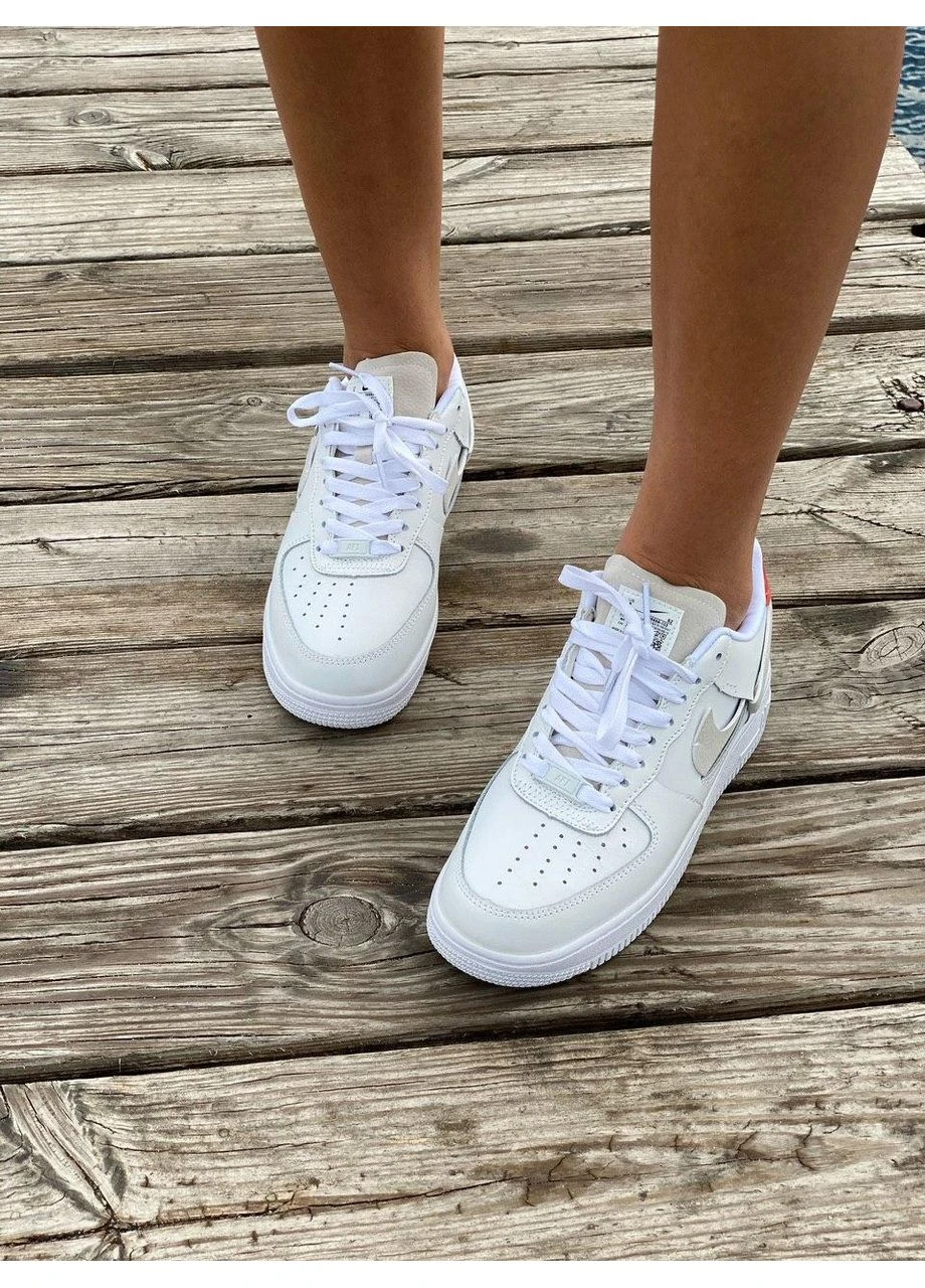 КРОССОВКИ ЖЕНСКИЕ NIKE AIR FORCE 1 LX WMNS WHITE RED BLUE НАЙК АИР ФОРС 1 БЕЛЫЕ No Brand белые демисезоны (391063670)