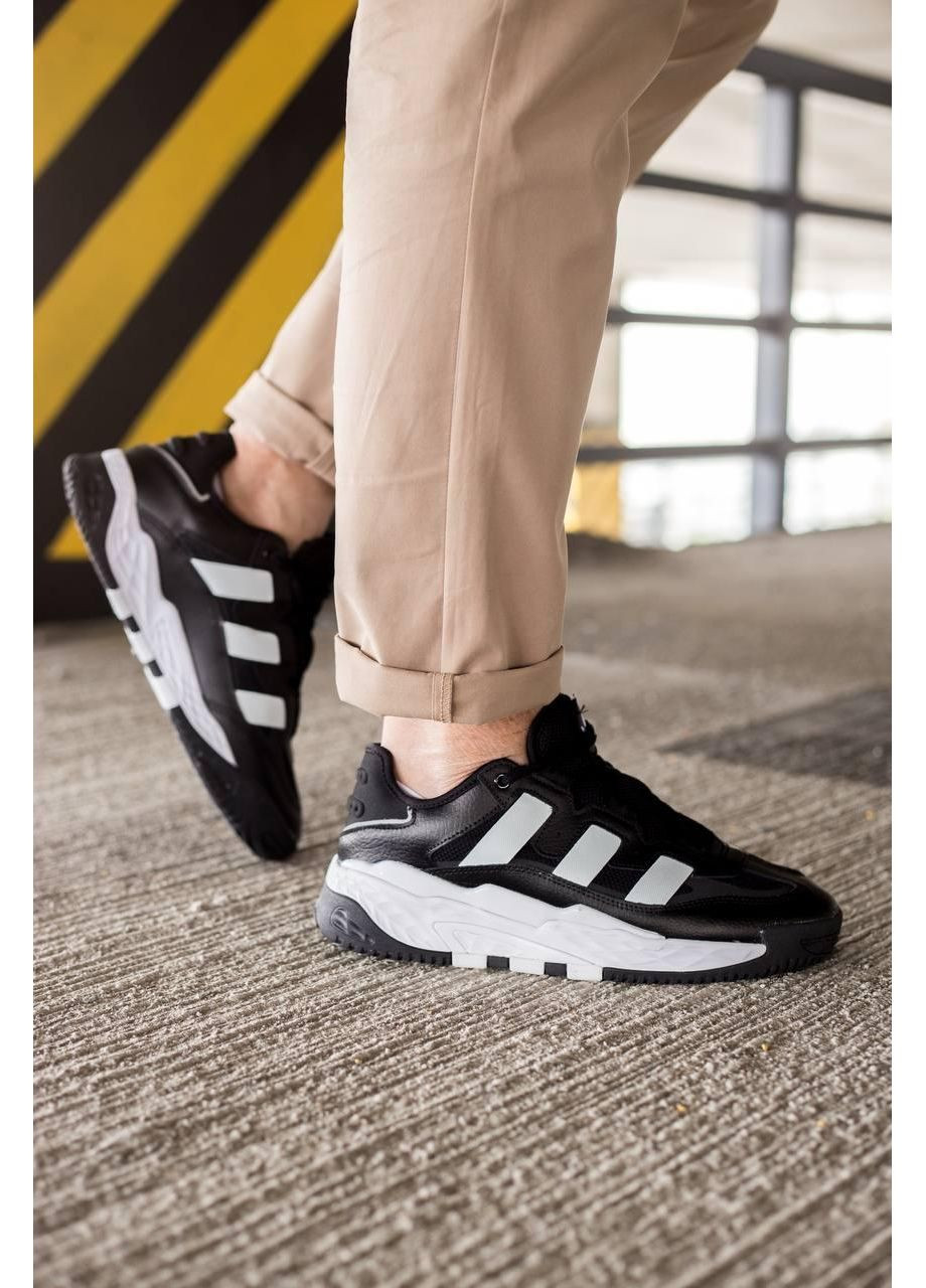 Чорні Осінні кросівки чоловічі adidas niteball black white 3.0 адідас найтбол No Brand
