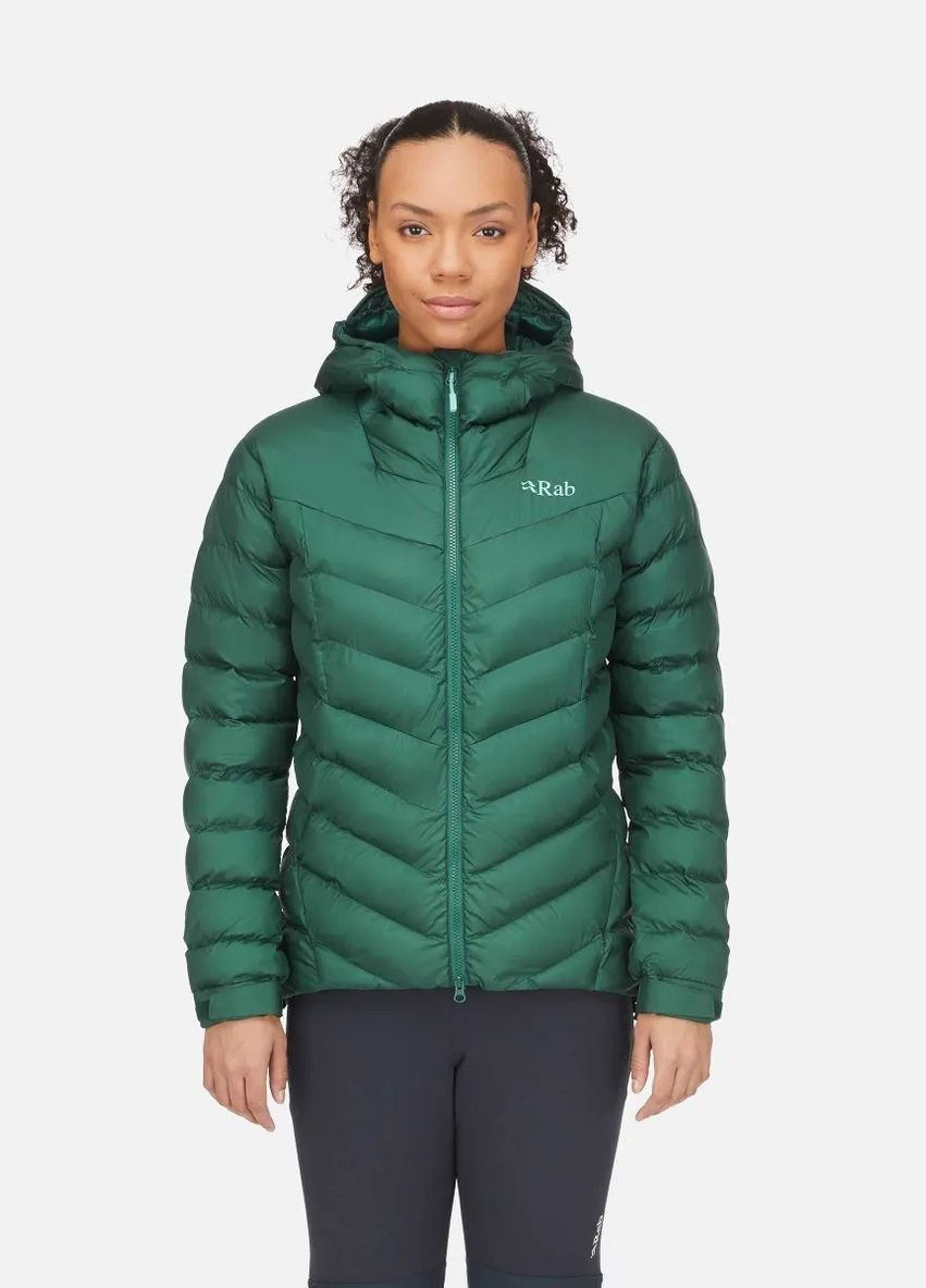 Темно-зеленая зимняя куртка nebula pro jacket women Rab