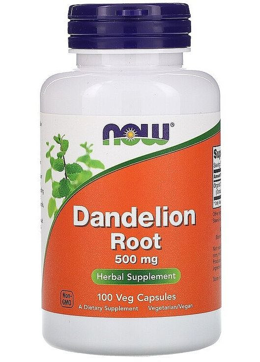 Капсулы "Корень одуванчика", 500 мг Dandelion Root 100шт (772384-26610892) Now Foods (368612392)