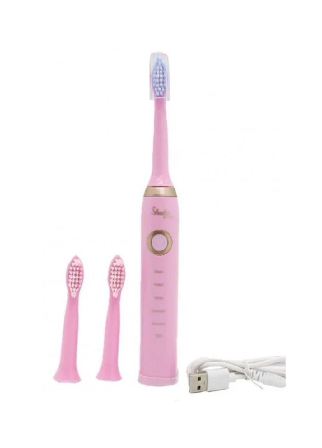 Щетка зубная электрическая Shuke SK-601 массажная аккумуляторная с 4 насадками 5 режимов работы Розовый VTech (329182198)