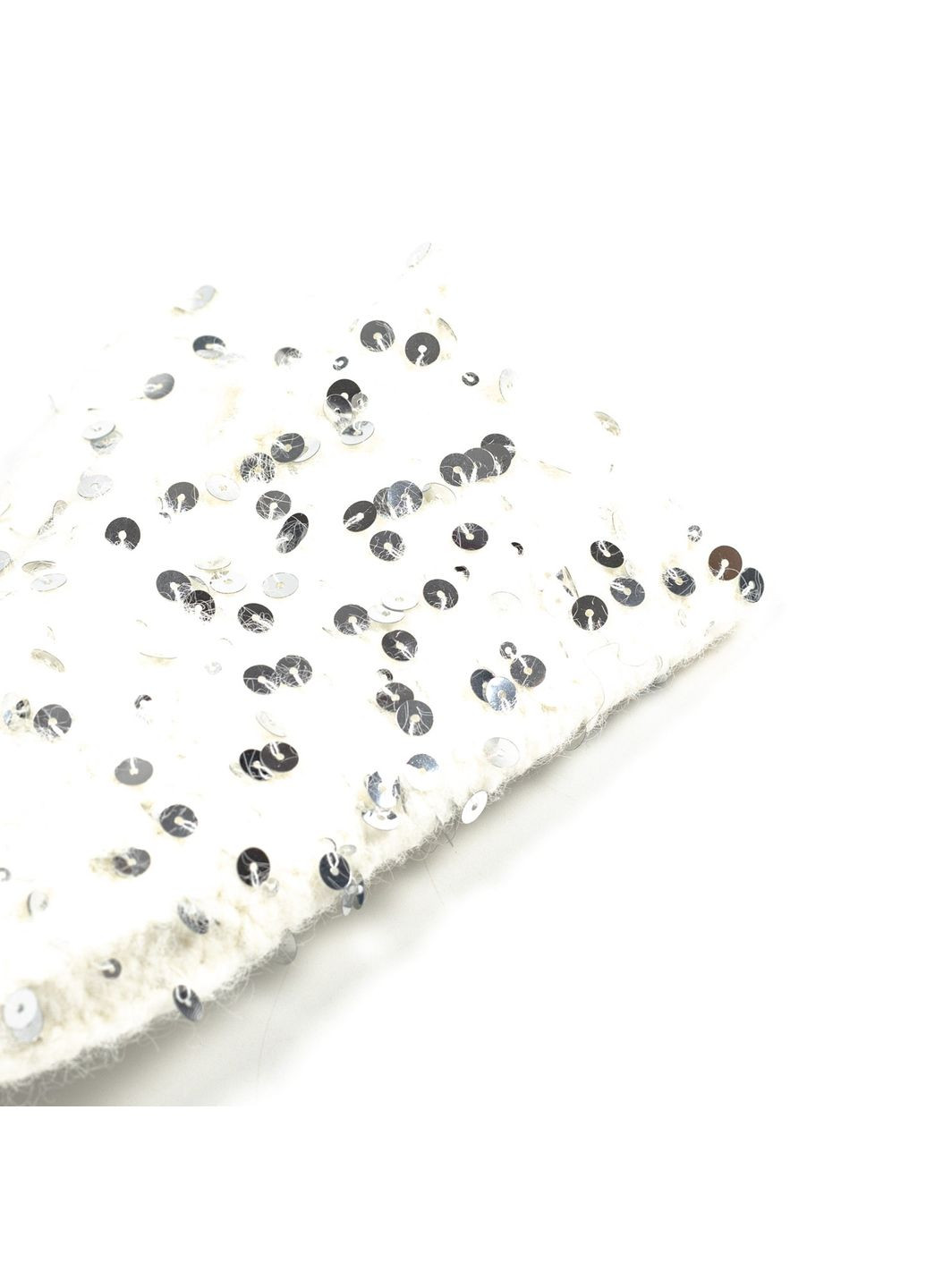 Митенки с пайетками женские шерсть белые ДАМИРА LuckyLOOK 580-848 (322791707)