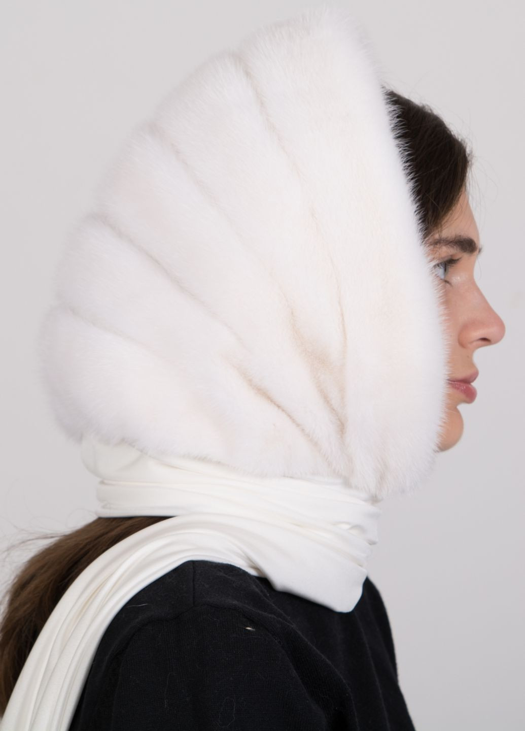 Жіночий хутряну хустку на голову Меховой Стиль Мушля (304769464)