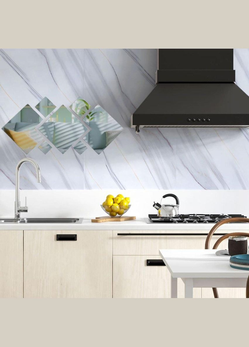 Зеркальный декор акриловый самоклеющийся серебро, 7шт (D) SW-00002508 Sticker Wall (338195427)