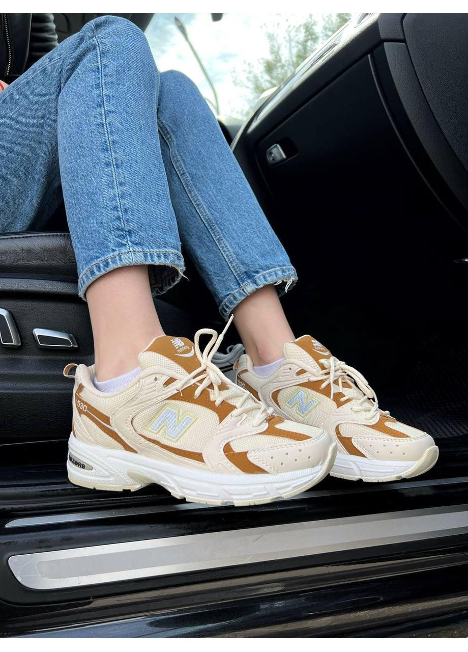 КРОСІВКИ ЖІНОЧІ NEW BALANCE 530 BEIGE WHITE V2 НЬЮ БЕЛАНС 530 No Brand бежеві демісезони (368884449)