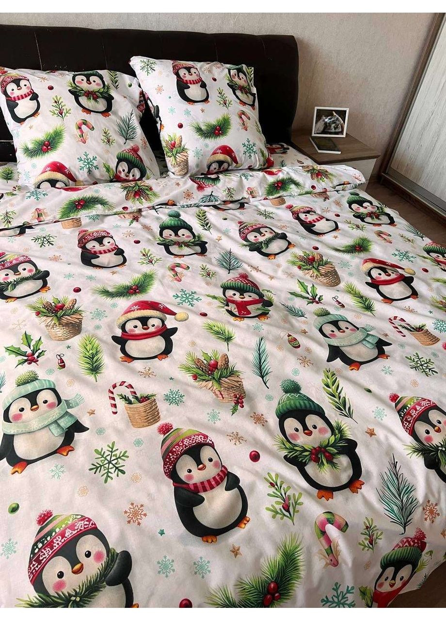 Двоспальний комплект постільної білизни Бязь Gold - Lux розмір 180х220 см Новорічний SOVA текстиль Оленятко (364963541)