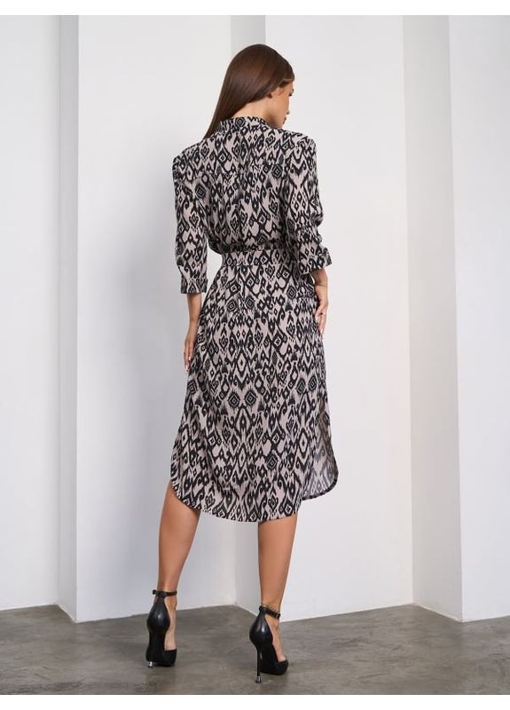 Коричневое платье sa-653 коричневое ISSA PLUS однотонное