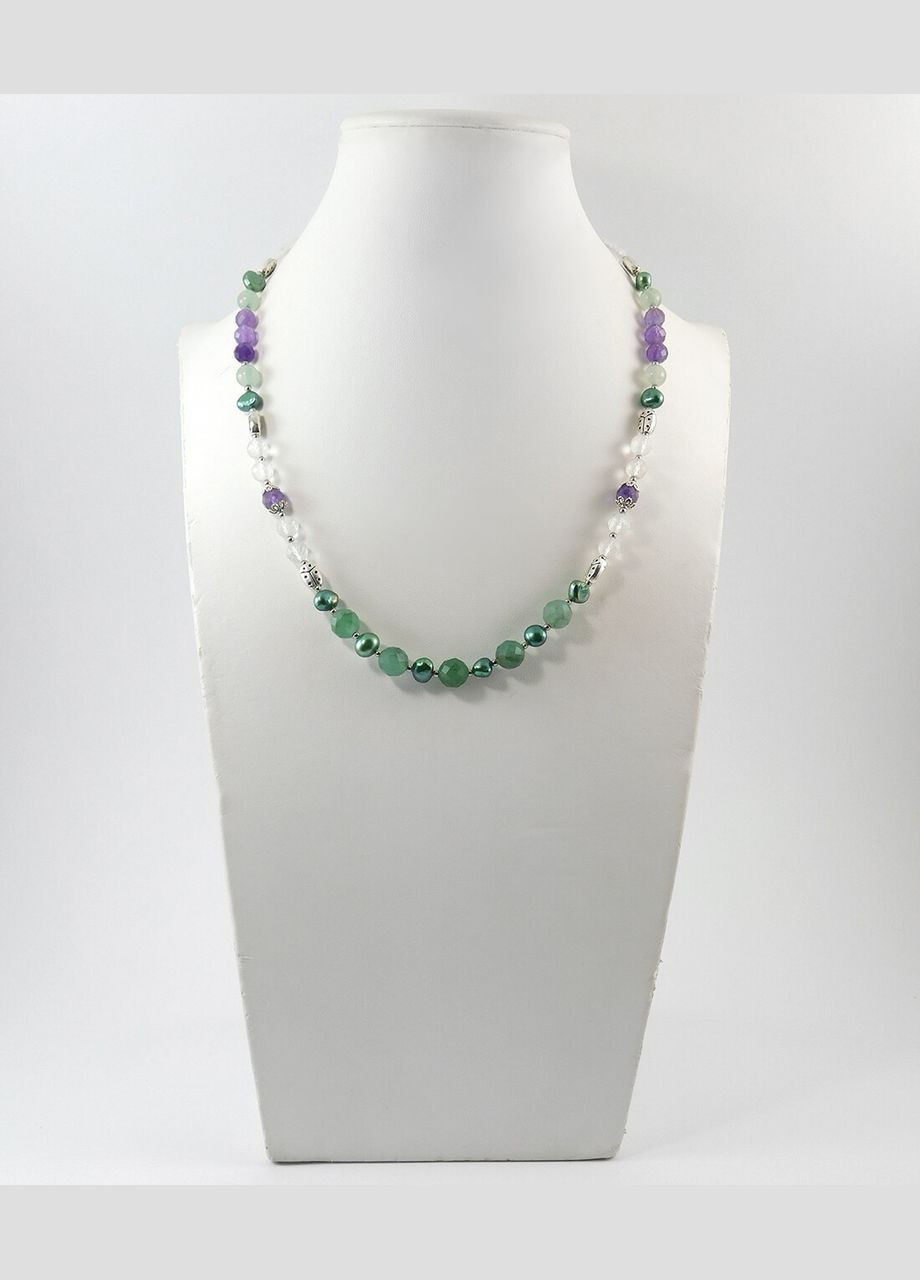 Ожерелье "Хайди" Жемчуг, Нефрит, Аметист, Горный хрусталь Fursa fashion (322314995)