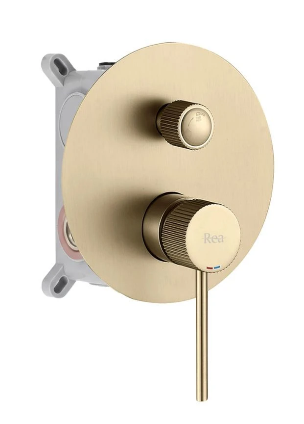 Душевая система LUNGO STRIPE BRUSHED GOLD + BOX скрытого монтажа Rea (401870807)