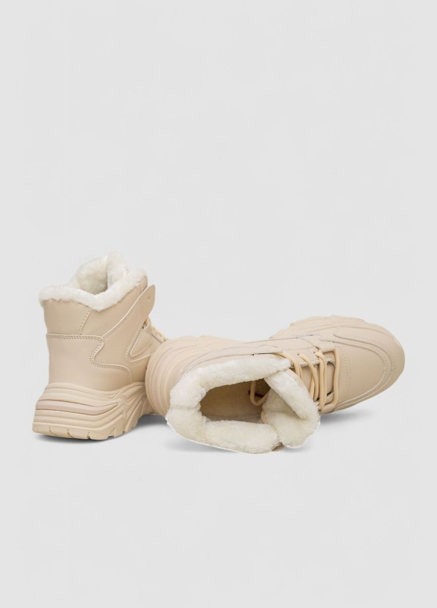 Кроссовки женские зимние на меху Ager Кроссовки бежевые зима (318561233)