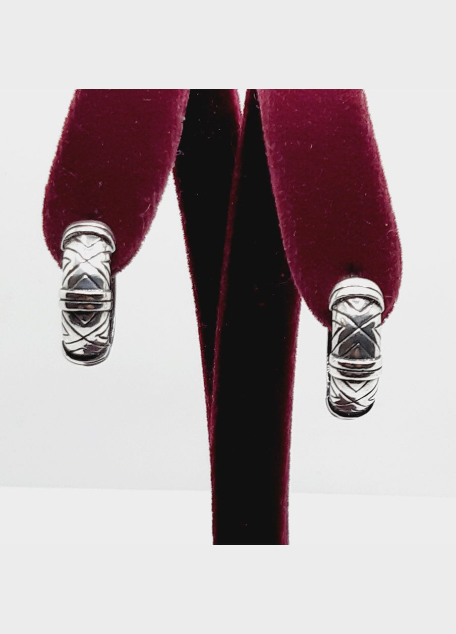 Сережки срібло 925° 5,99г. чорніння кільця () Сапфір СКАТ (306432406)