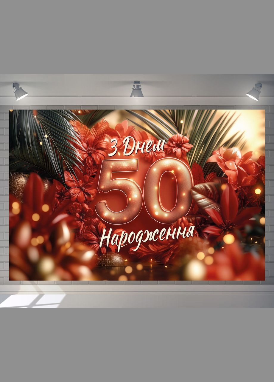 Баннер для фотозоны "С Днем рождения" | 2.4×1.6 м | Праздничный фон №42325 Vinylpex (360983223)