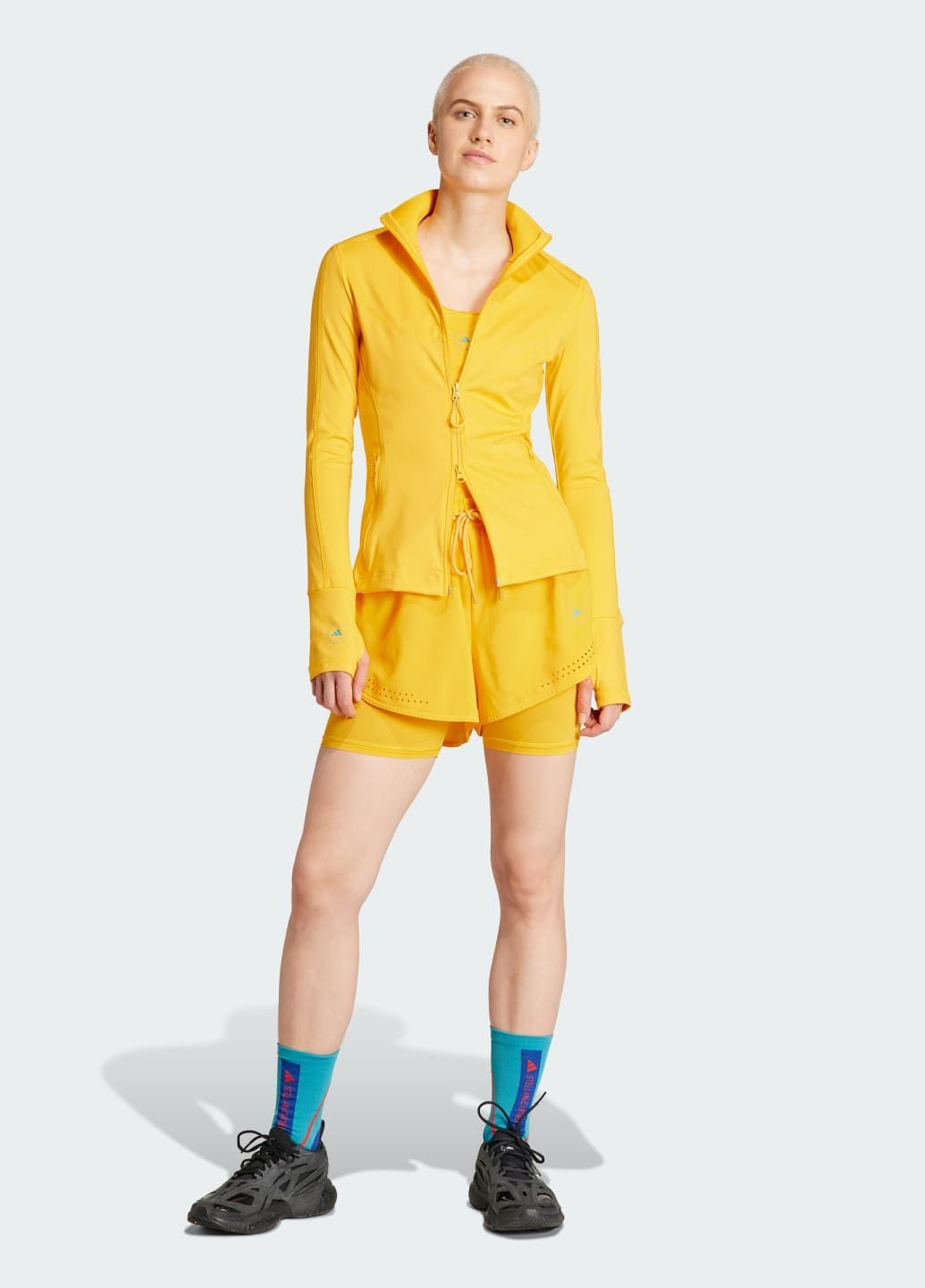 Желтая демисезонная спортивная кофта by stella mccartney truepurpose adidas