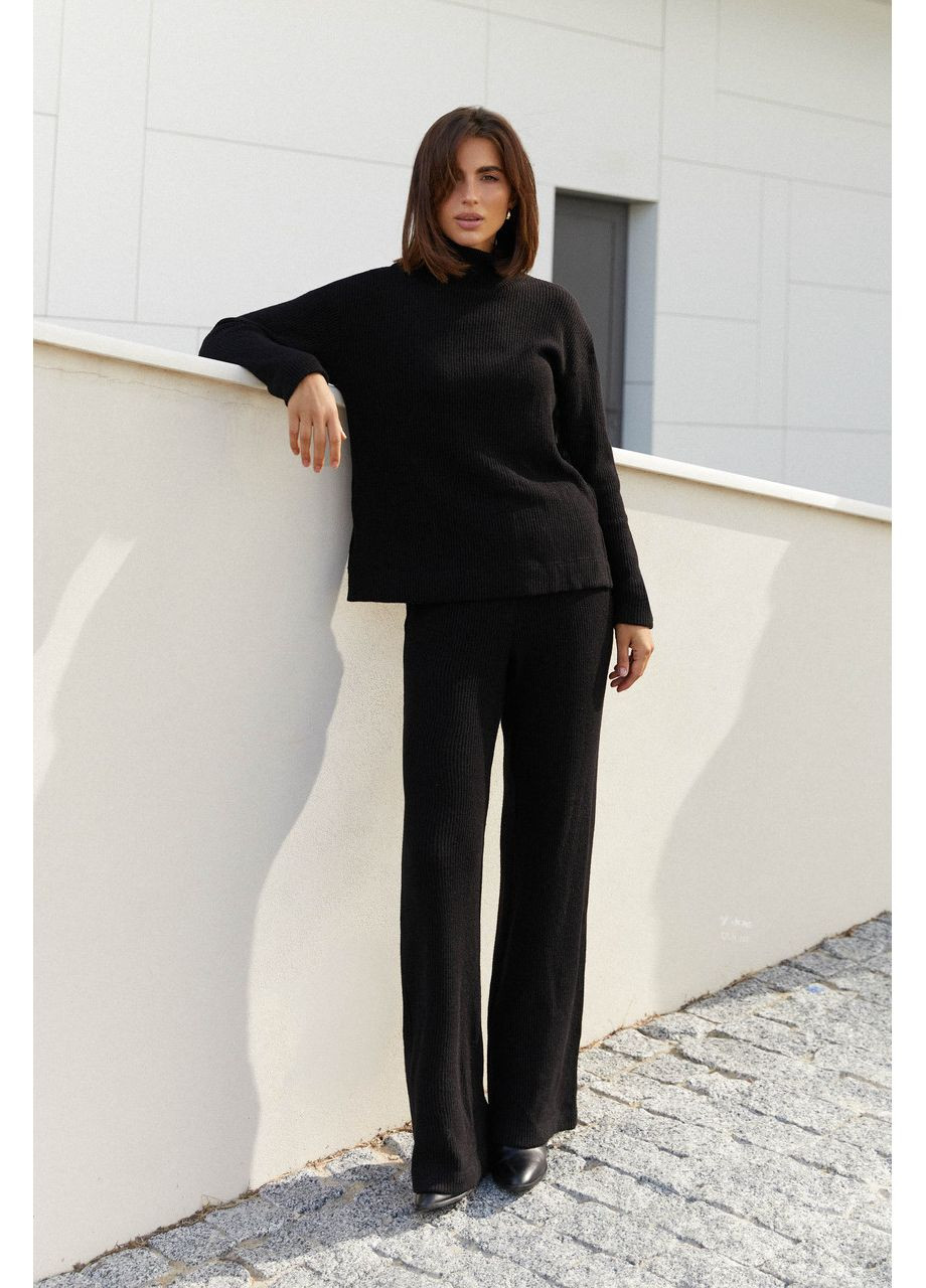 Черный костюм из итальянской вязки Seventeen (360532619)