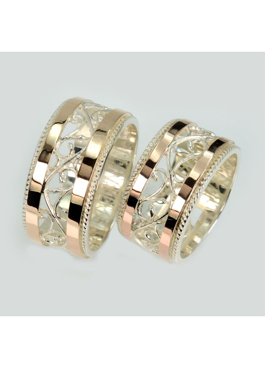 Обручальное кольцо из серебра с золотом Silver Style (367112704)
