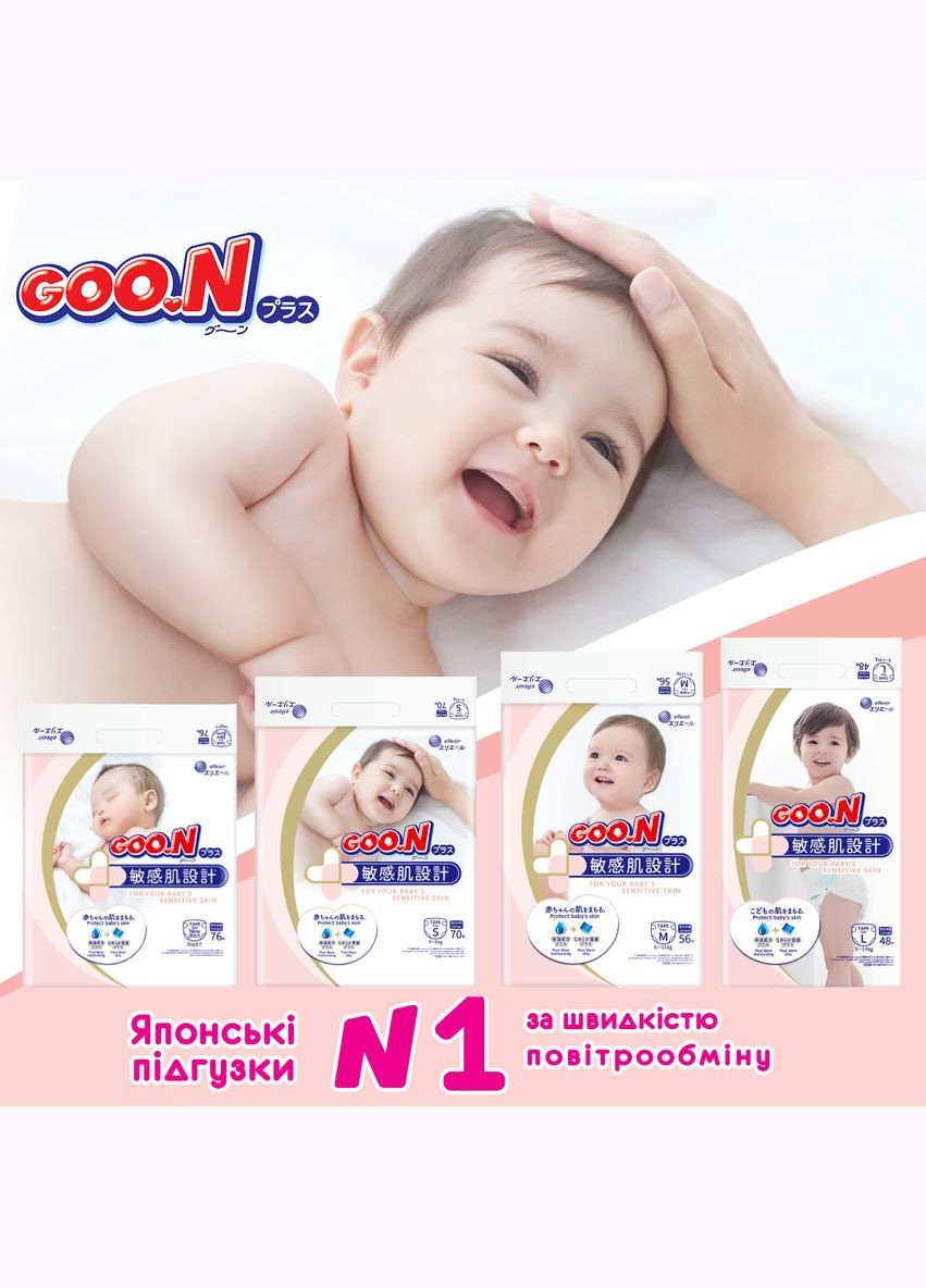 Підгузки на липучках Plus 5/XL (12-20 кг), 38 шт. Goo.N 21000630 (327223345)