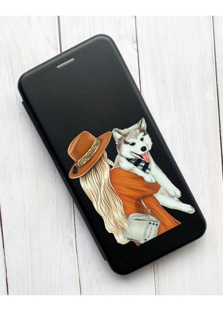 Чехол-книжка с рисунком на Xiaomi Redmi 14C / Poco C75 Девушка с собачкой (принт 115) Creative (355408700)