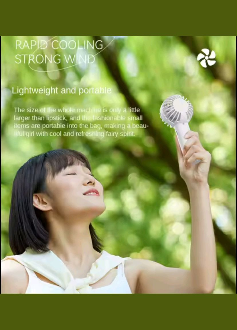 Вентилятор ручной с аккумулятором розовый QL-FAN02 No Brand (334345733)