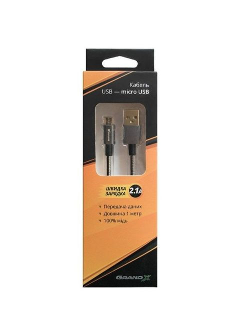 Дата кабель (MM-01) Grand-X USB 2.0 AM to Micro 5P 1.0m (268146287)