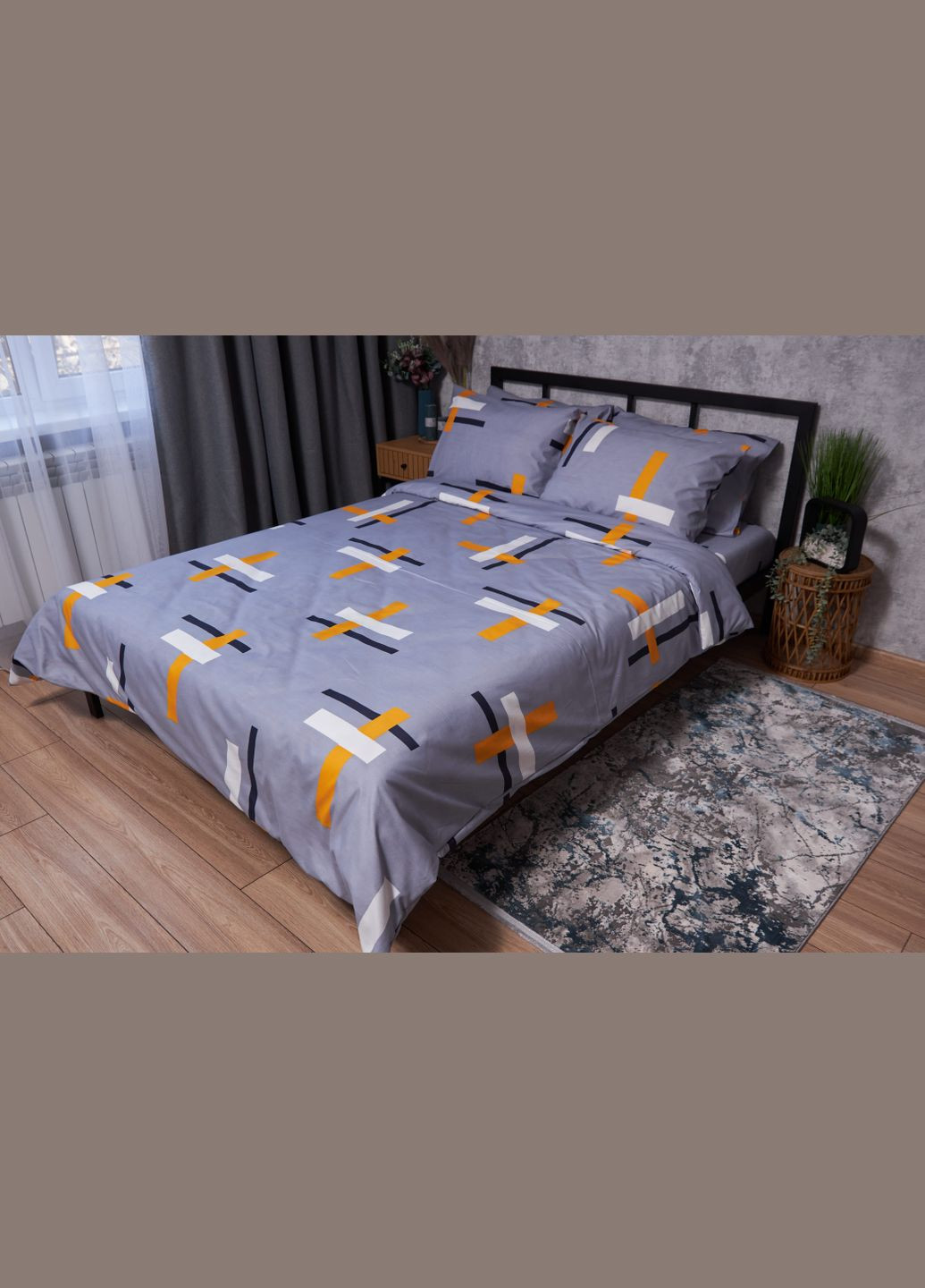 Комплект постельного белья Полисатин Premium полуторный евро 160х220 наволочки 2х70х70 (MS-820002845) Moon&Star marigold (288044148)