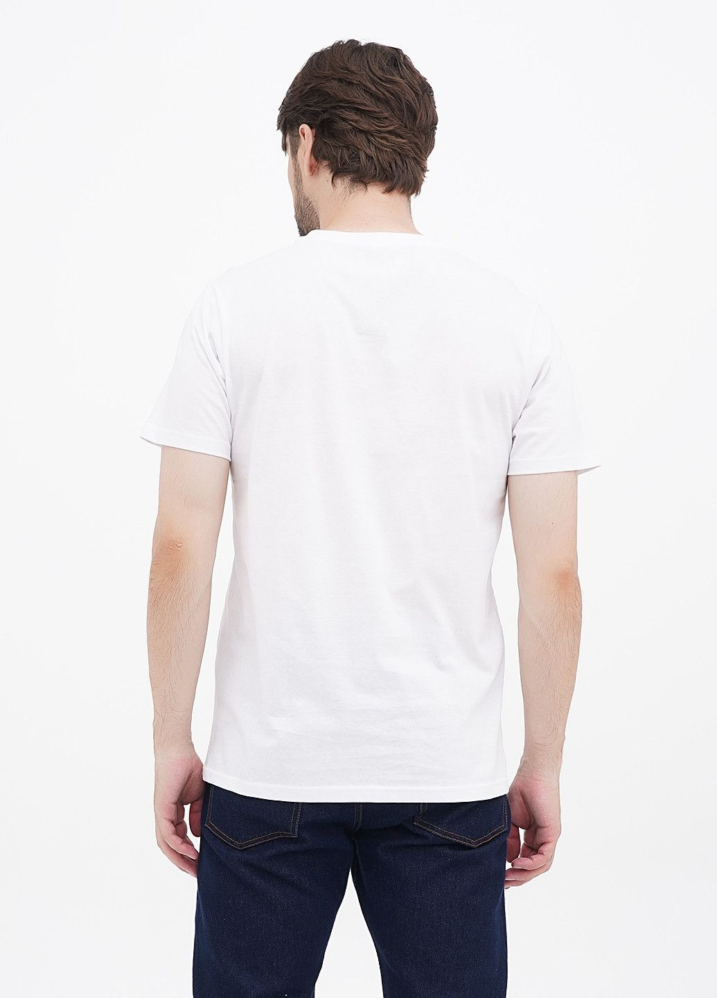 Белая мужская футболка с коротким рукавом Cleve