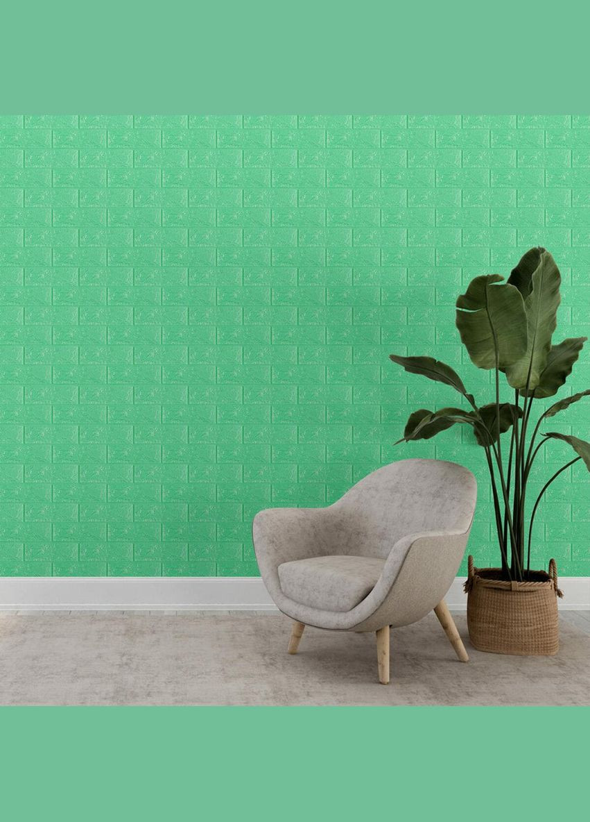 3D панель самоклеящийся кирпич Мятный 700х770х7мм 012-7 (3DPanda-0050) Sticker Wall (323155044)