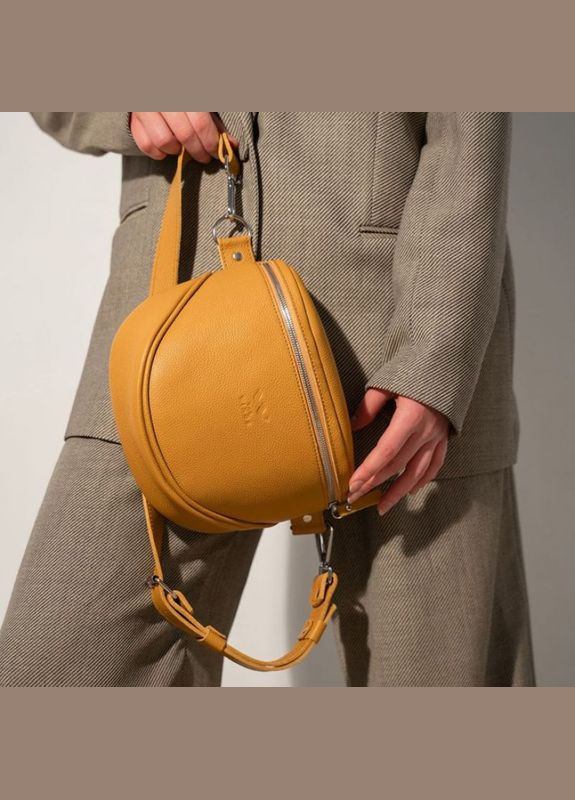 Сумка жіноча шкіряна через плече Vacation темно-жовтий флотар The Wings (302007381)