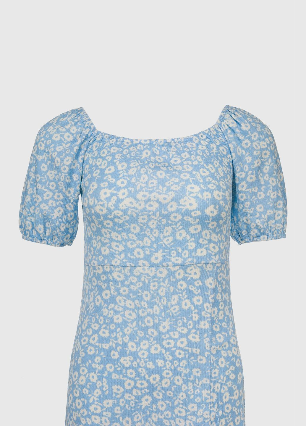 Голубое повседневный платье с узором женское 23058 (2000990620477s) shop (2000990620477) Poncik