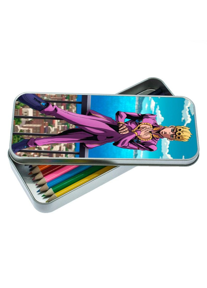 Органайзер для канцелярских принадлежностей металлический, кейс для мелочей Невероятные приключения ДжоДжо #001 7*18 см Silver No Brand (309156898)