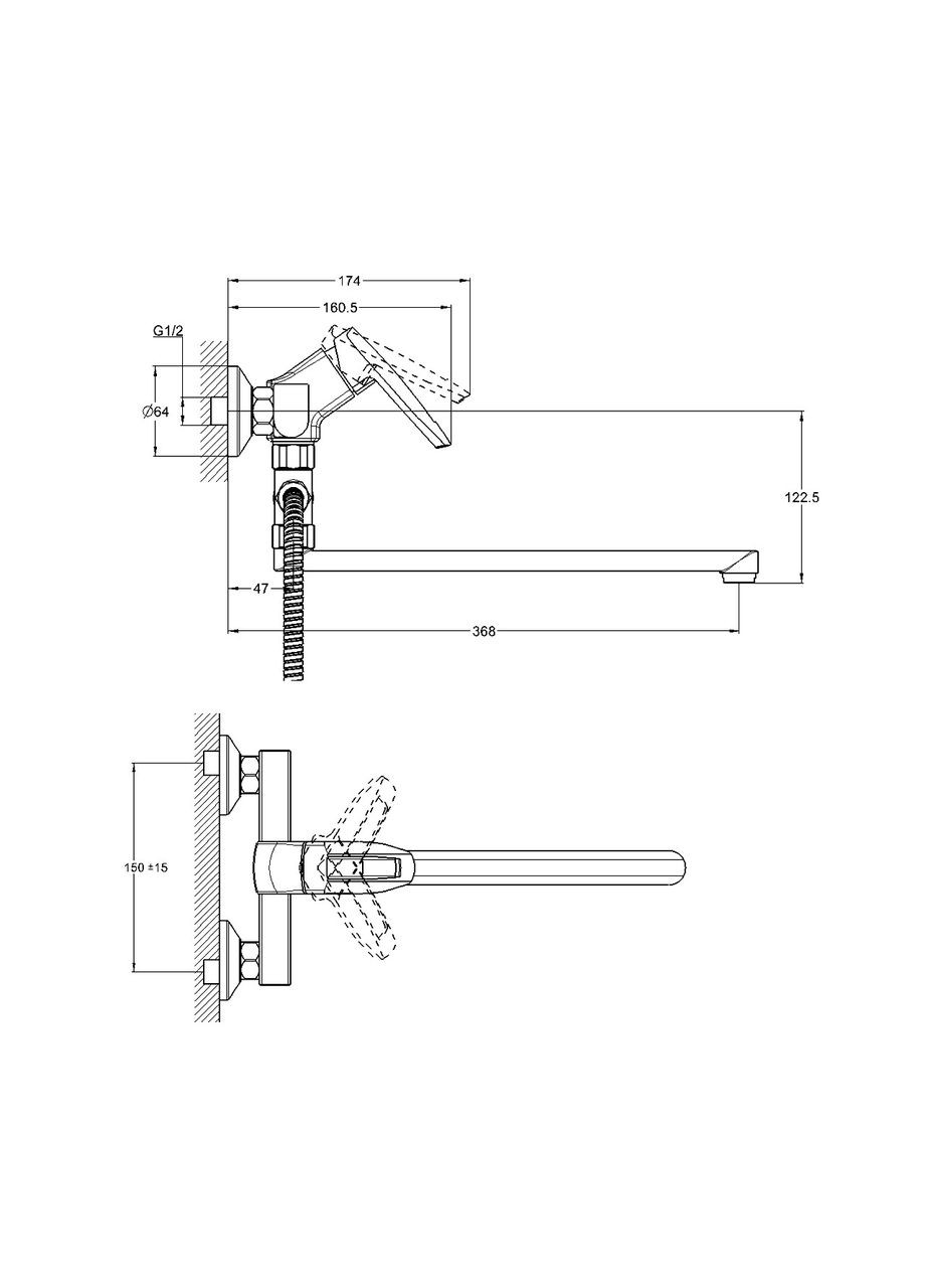Смеситель для кухни кухонный кран на мойку с гайкой GMT8A133 кухонный смеситель WAL (313293289)
