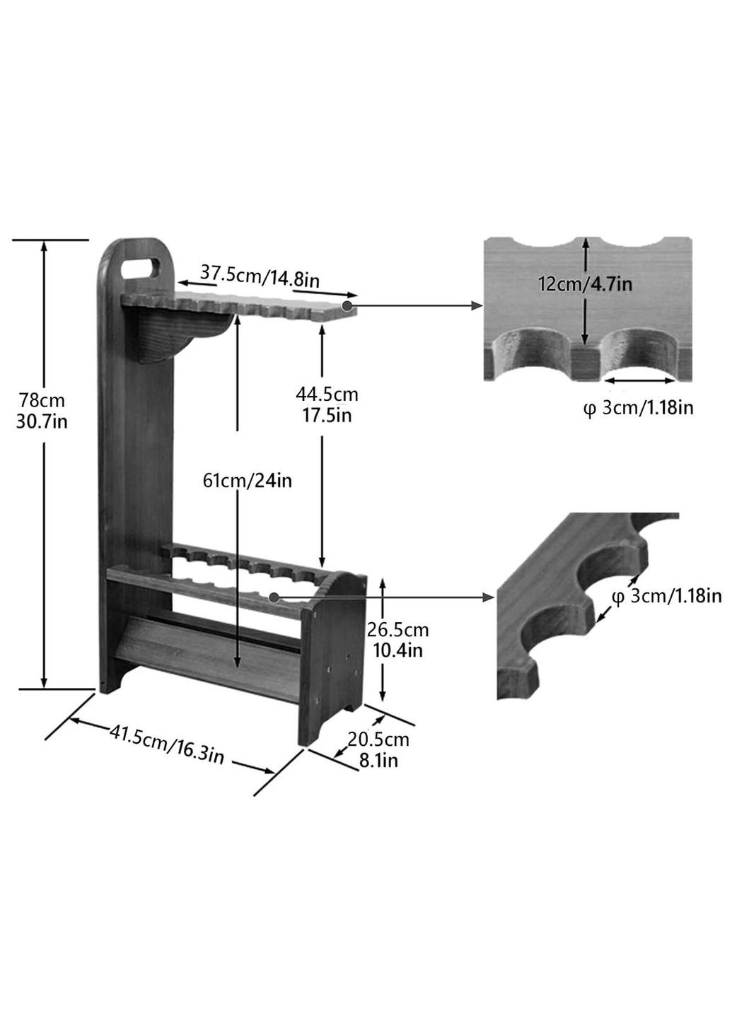 Органайзер для вудок з дерева Лача капучино (РИБ-002609) No Brand (328910547)