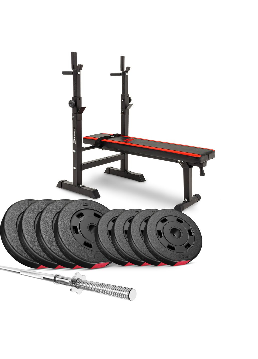 Набір Premium 39кг з лавою HS-1080 та штангою Hop-Sport (304266996)