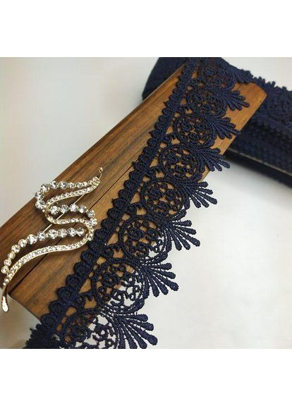 (1 метр) Кружево макраме 5 см цвет - синий темный (33м-Y10331M-2) Plus-plus (352747626)