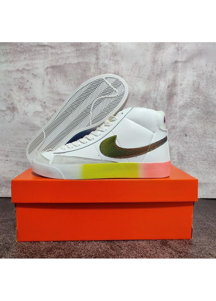 КРОССОВКИ ЖЕНСКИЕ NIKE BLAZER MID 77 MULTICOLOR НАЙК БЛЕЙЗЕР No Brand белые демисезоны (368867402)