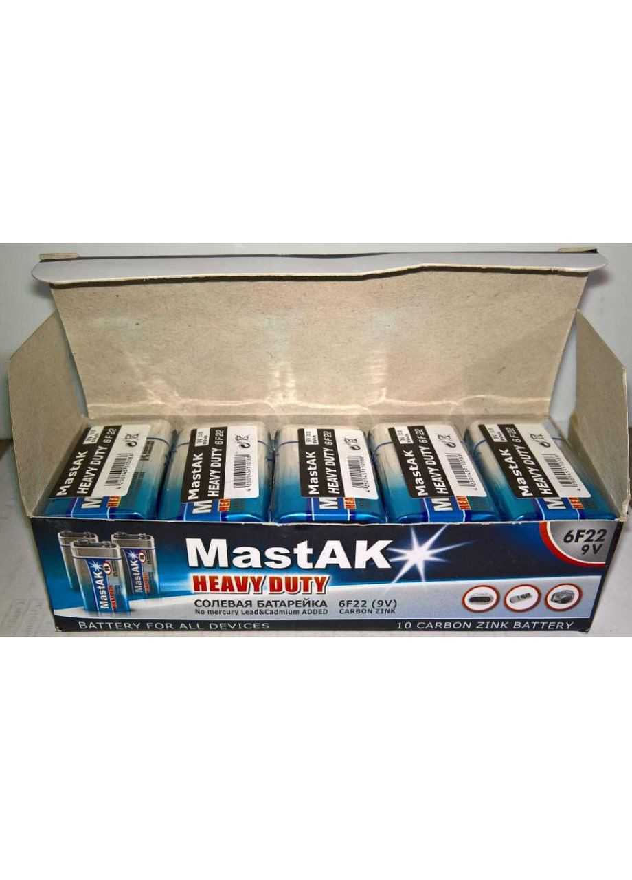 Батарейка Heavy Duty 9V/6F22 Mastak (370258873)