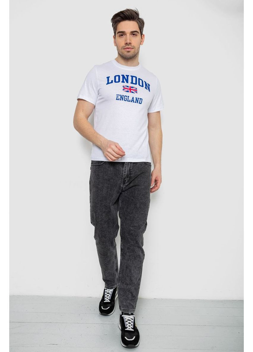 Белая мужская футболка с принтом, 241r1909 Ager