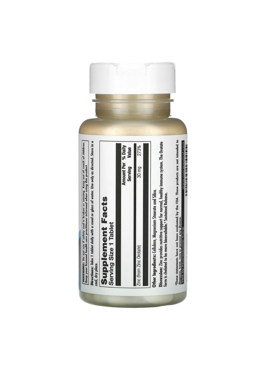 Комплекс минералов Zinc 30 Orotate Sustained Release - 90 tabs KAL (304025791)